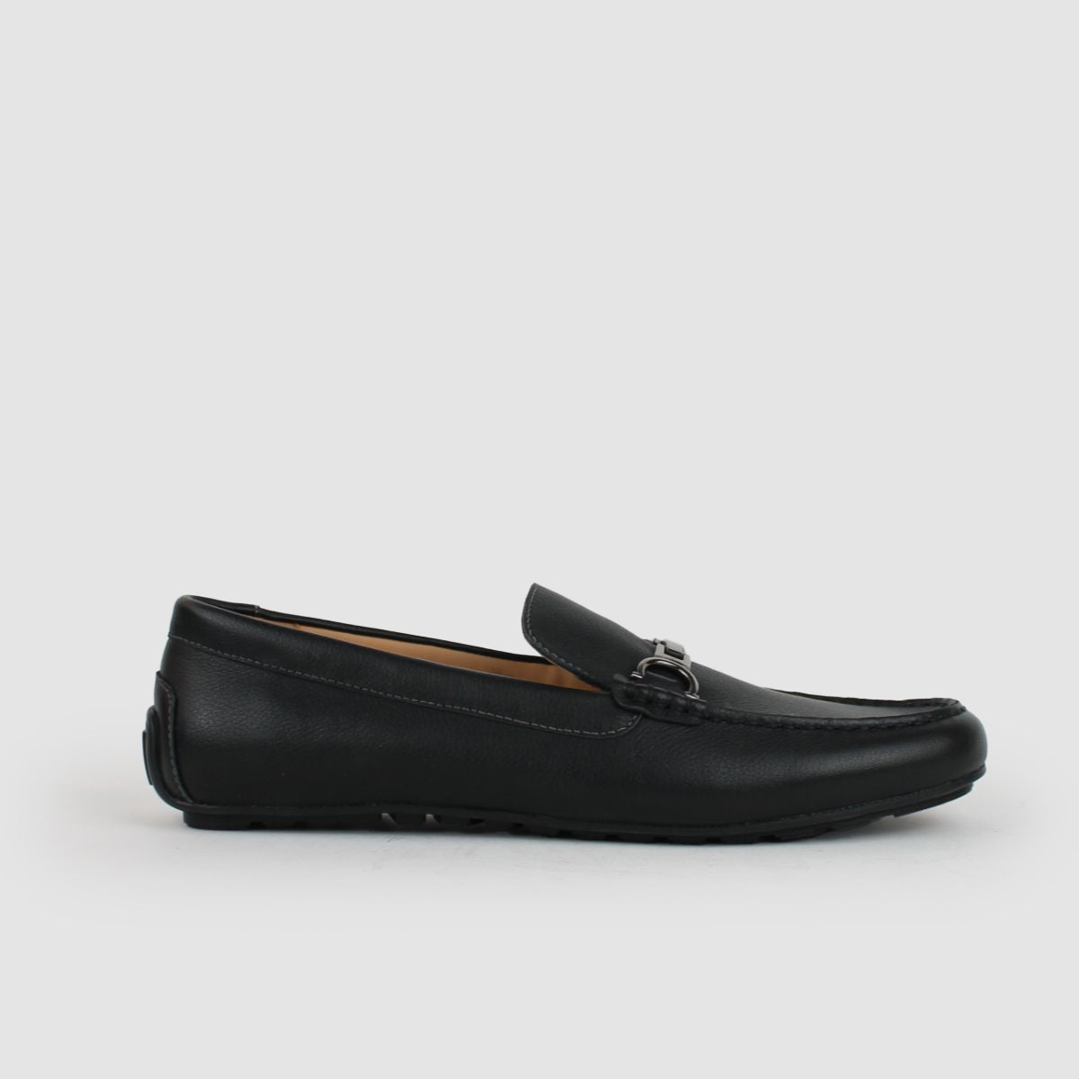 STANLEY MENS LEATHER MOCCASINS-BLACK