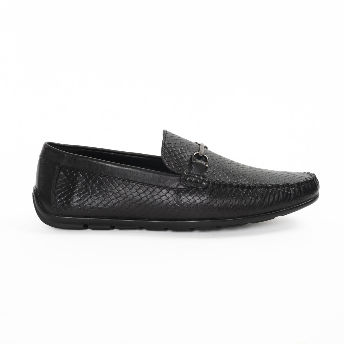LEONARDO MENS LEATHER LOAFERS-BLACK