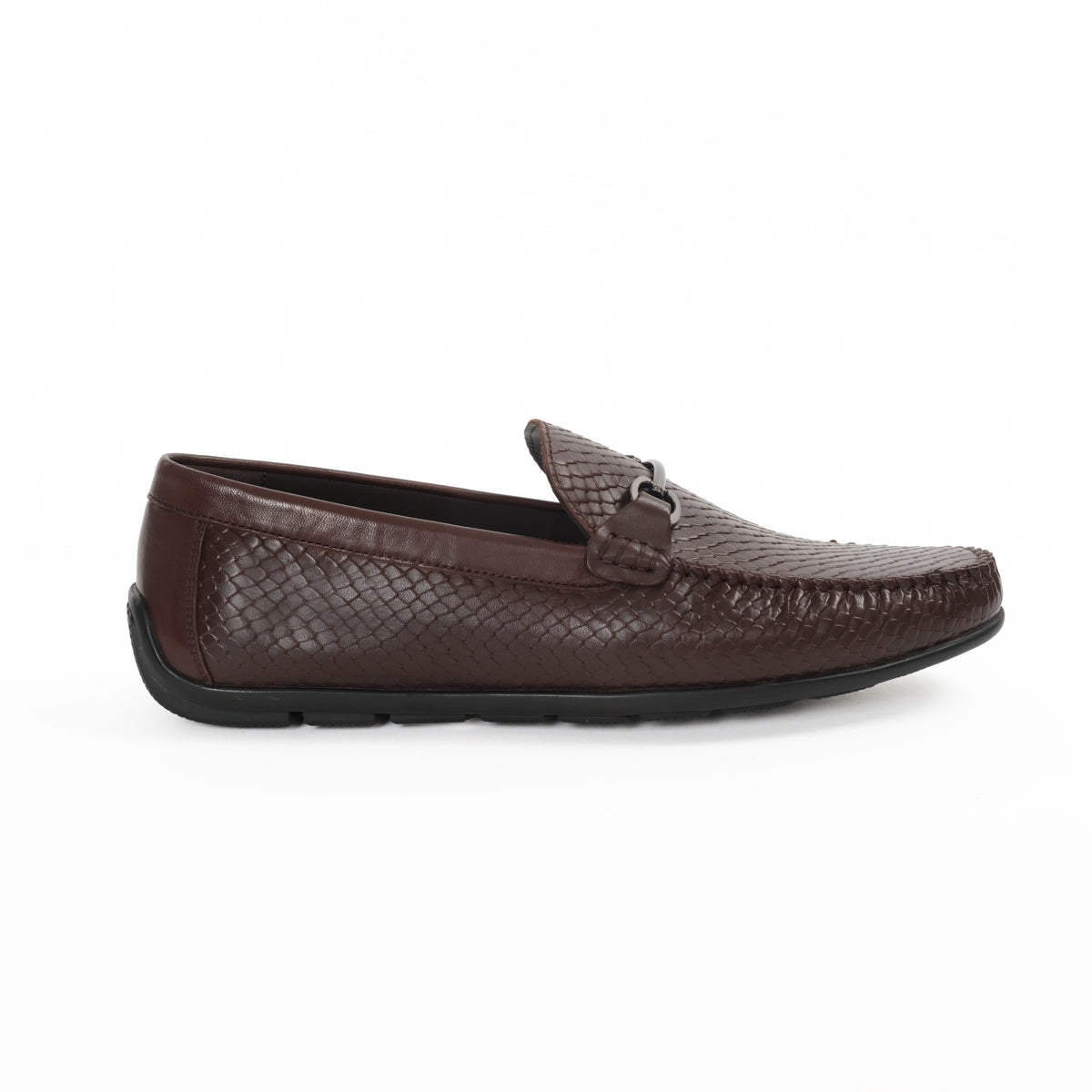 LEONARDO MENS LEATHER LOAFERS-BROWN