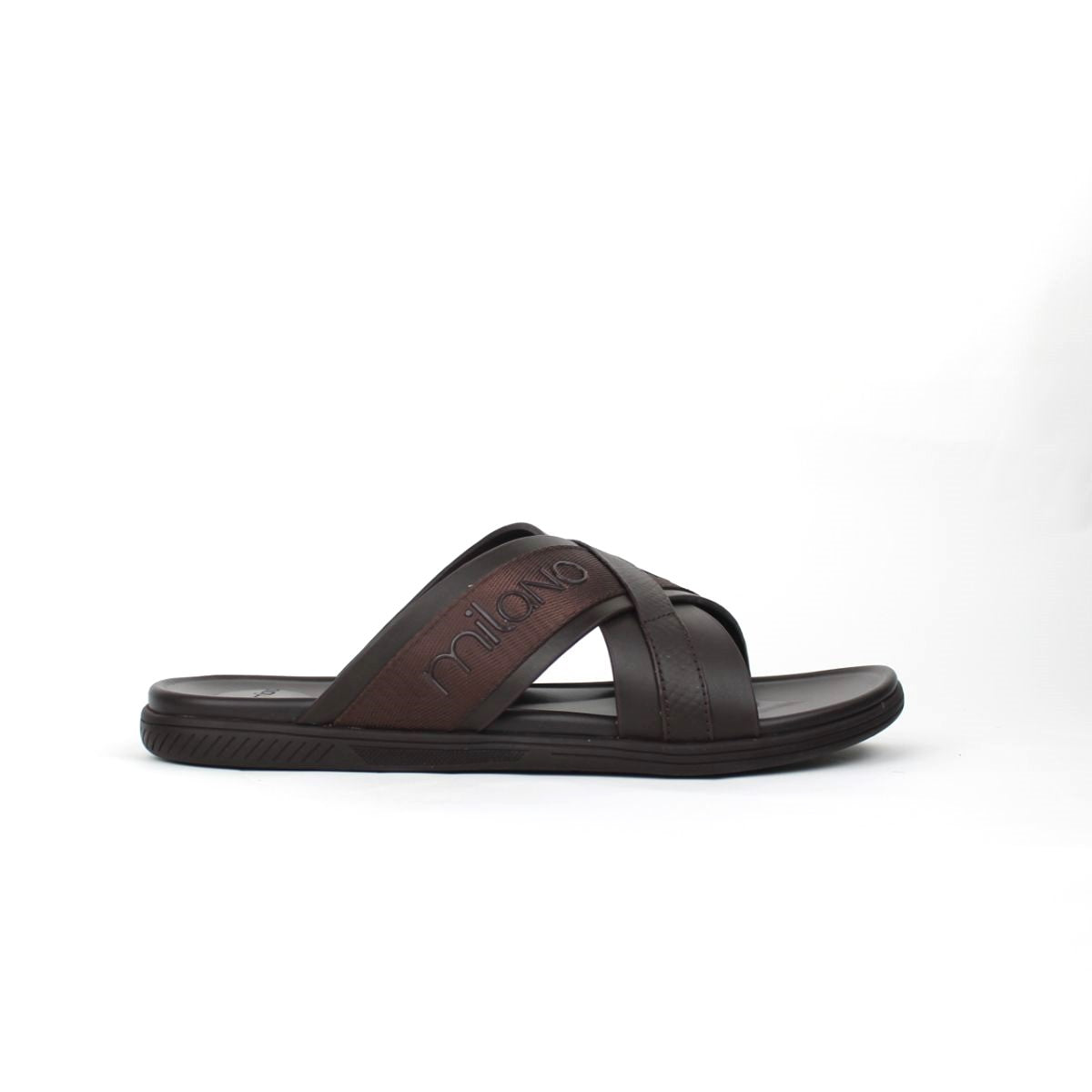 HALSTON MENS LEATHER SANDALS- DK.BROWN