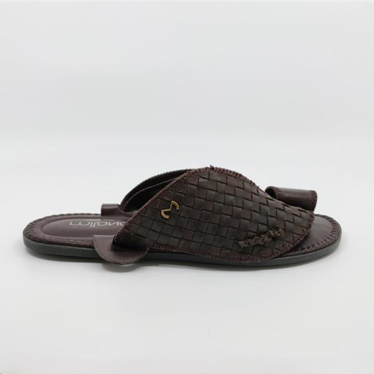 DIMAS MENS LEATHER SANDALS-DARK BROWN