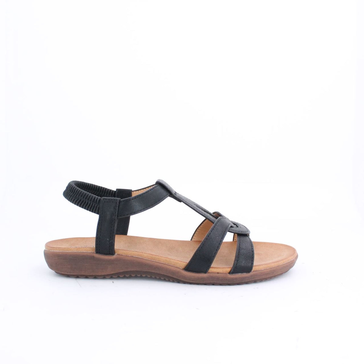 AMYSANDAL-FLATS-ANKLE STRAP-BLACK