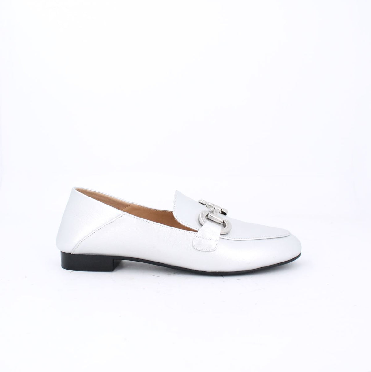 AZEA-LEATHER FLATS-LOAFERS & MOCCASINS-SILVER