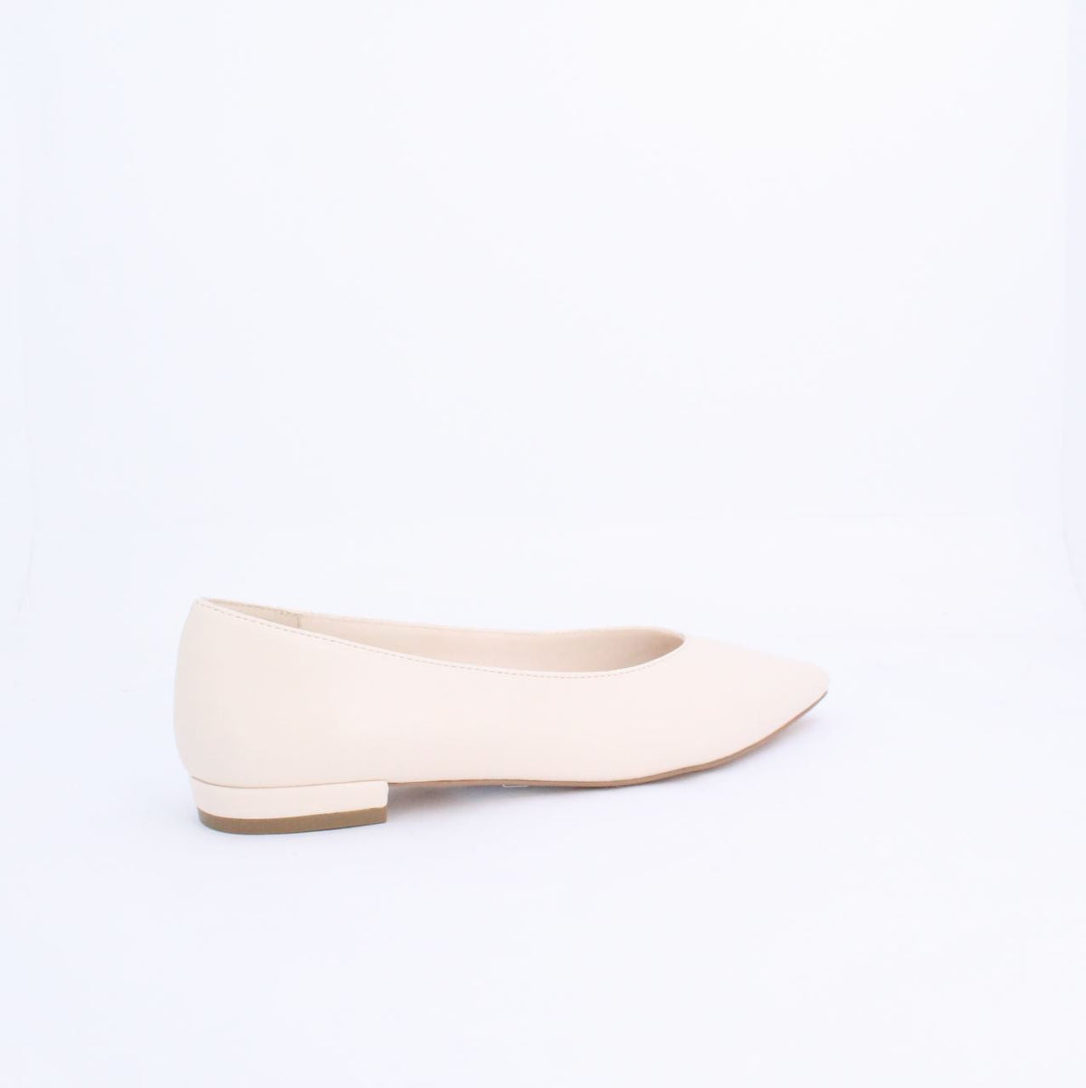 Cream Kiril Pump Flat Shoe with Minimalist Design and Faux Leather Material, Perfect for Casual and Formal Outfits