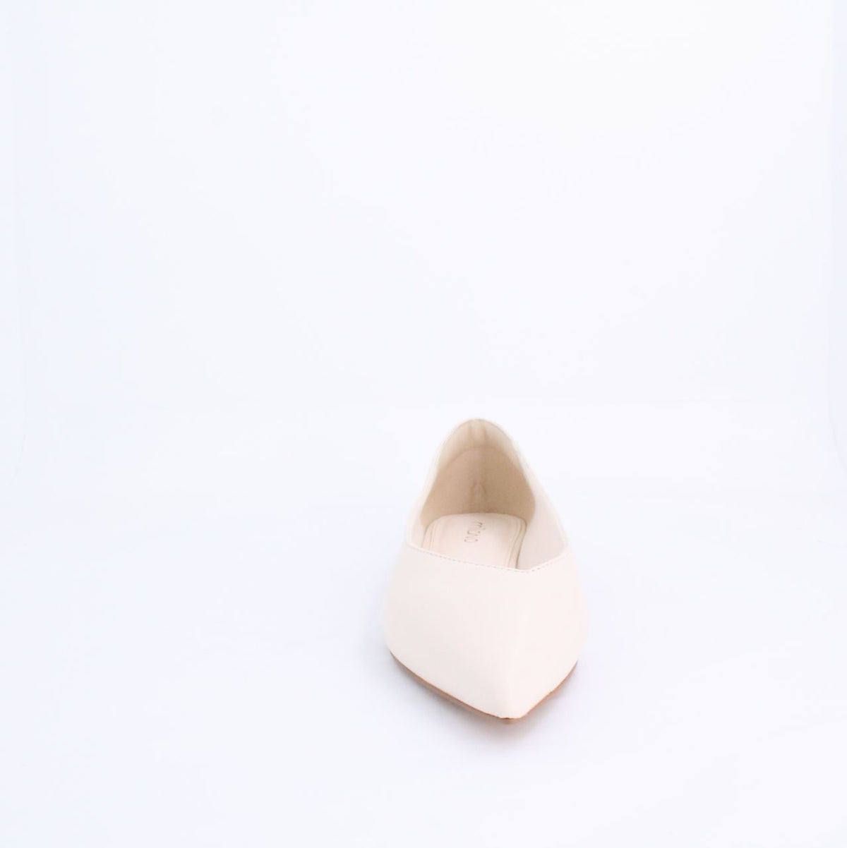 Cream Kiril Pump Flat Shoe with a minimalist design in smooth faux leather, perfect for both casual and formal outfits.