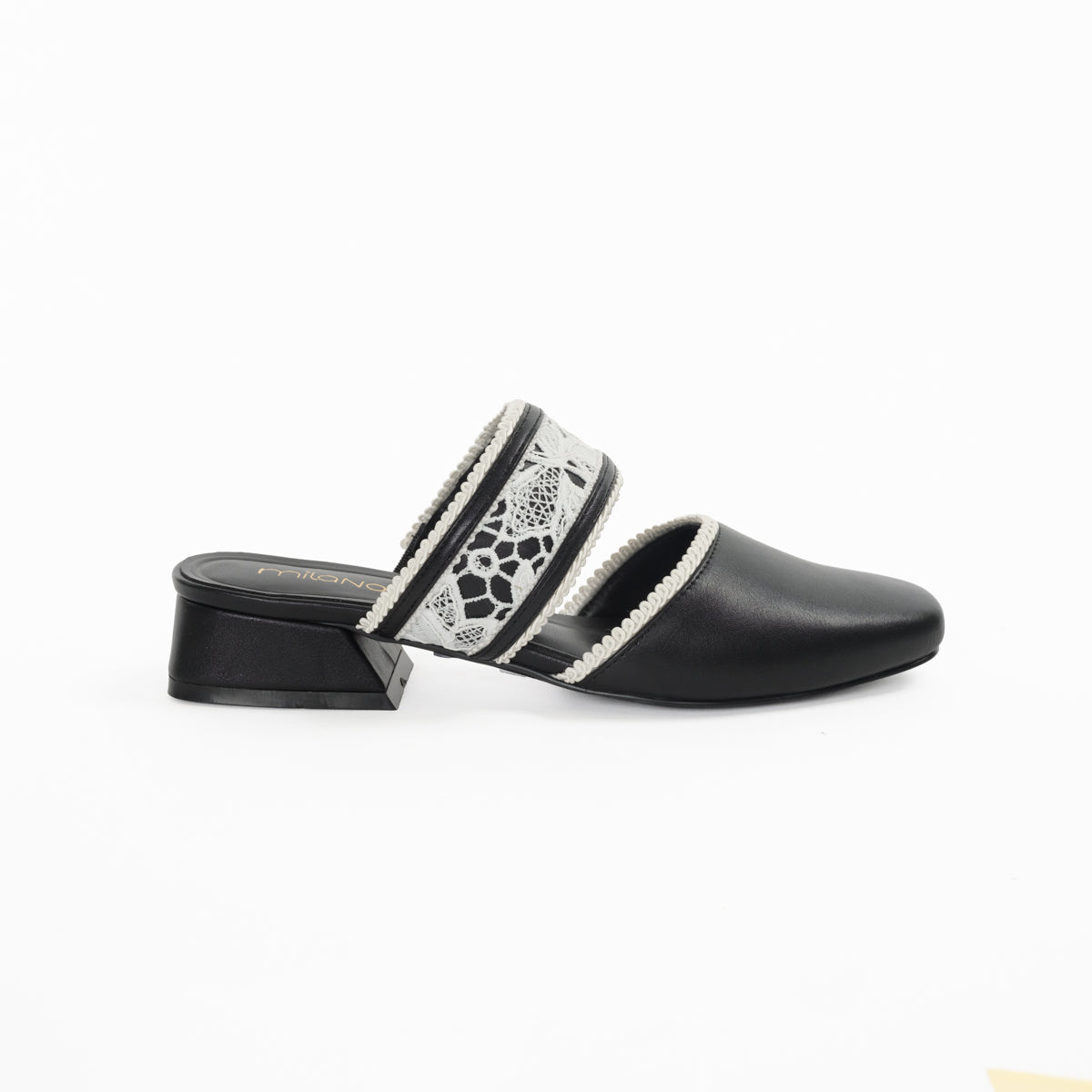 SHAYDA Mule Block Heel - BLACK