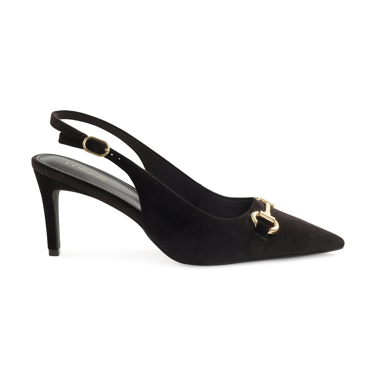 SHEENA LADIES SLINGBACK STILLETO HEEL - BLACK