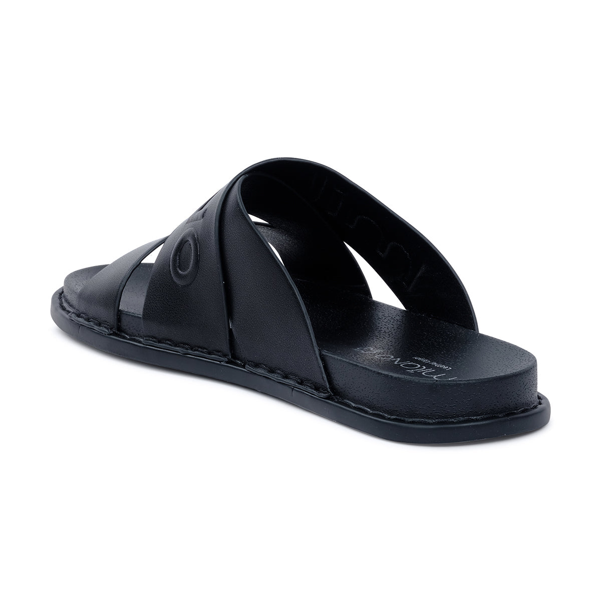 LERMANS MENS LEATHER SANDALS-BLACK