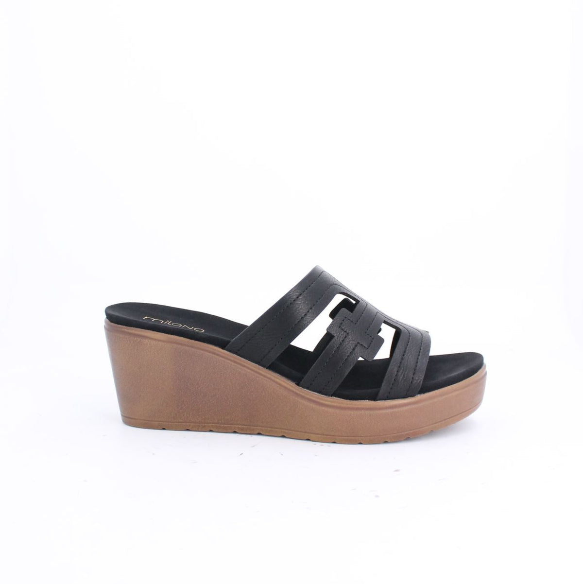 ESTRELA WEDGE SANDALS - BLACK